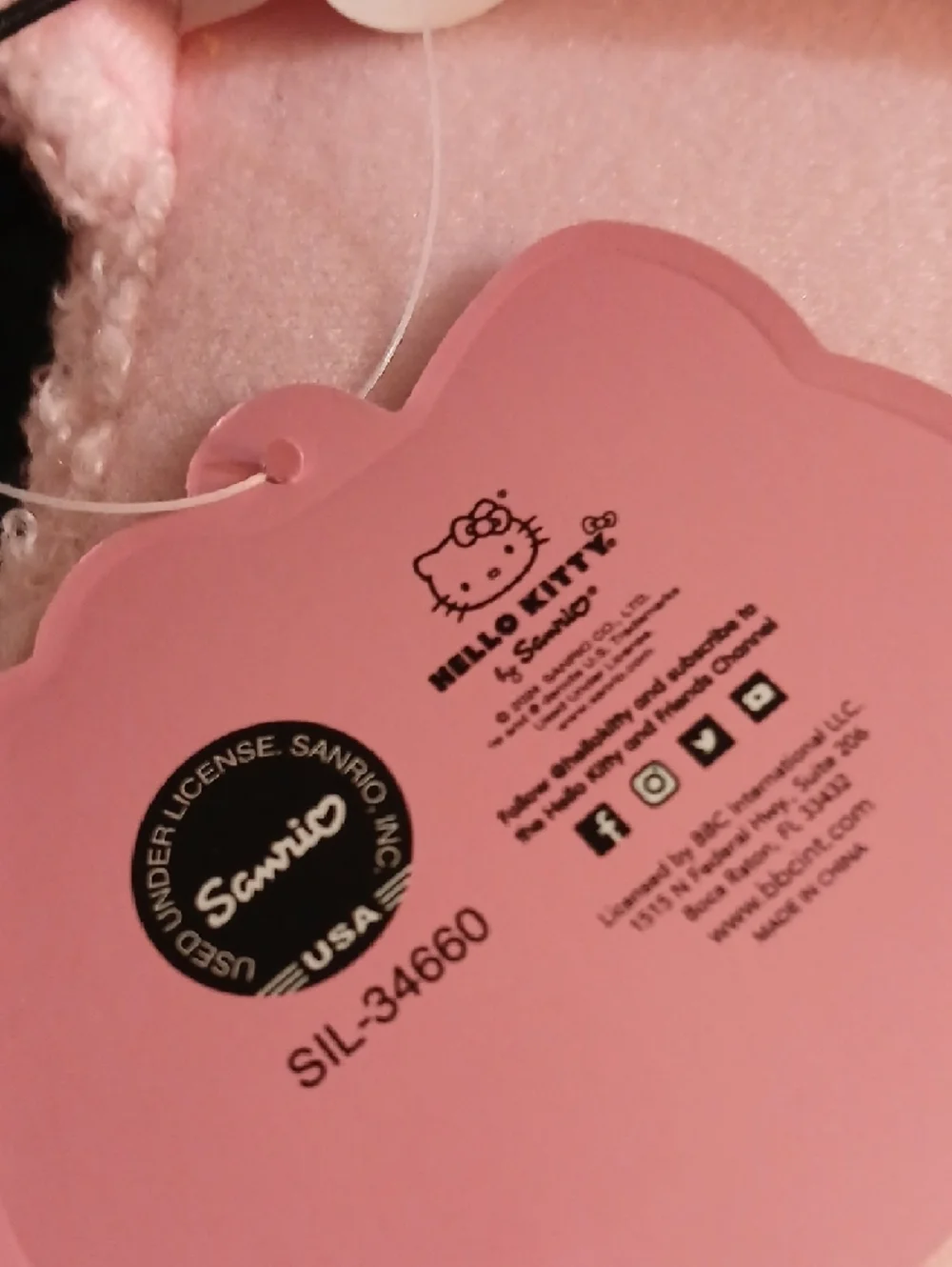 Hello Kitty Pink Fuzzy Slip-On Slippers